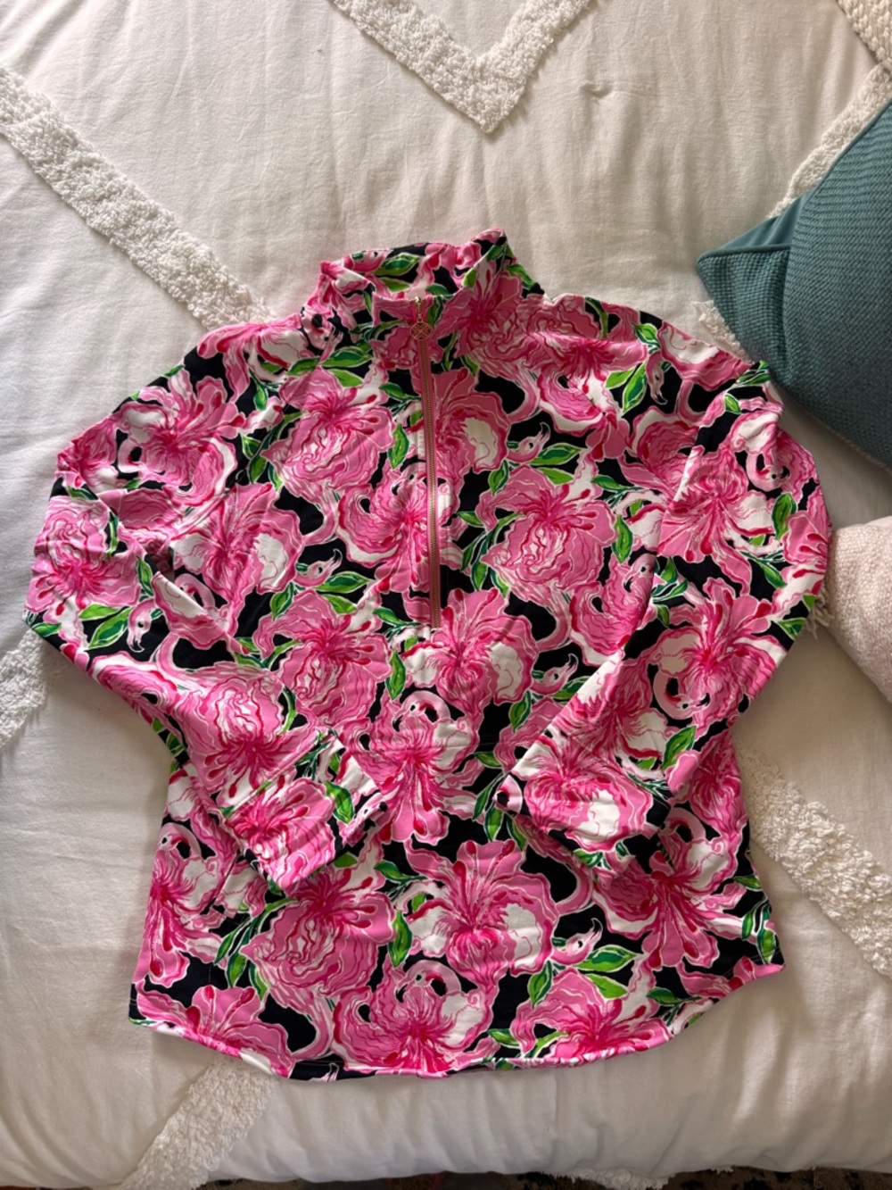 Lilly Pulitzer UPF 50+ Skipper Popover - Onyx Party All The Time Luxletic - Picture 2 of 9